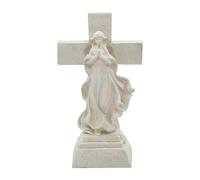 Jugutyeg Croix Mariale Solaire en Forme de Croix de Prière pour L'extérieur, Sculpture Religieuse, Décoration Commémorative pour Noël et Les Anniversaires
