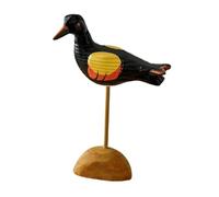 Jugutyeg Figurine Mouette en Bois Décoration Artisanale d'Oiseau Sculpture Créative d'Animal pour Agrémenter Pièce à Vivre et Espace de Travail Adaptée pour, Noir