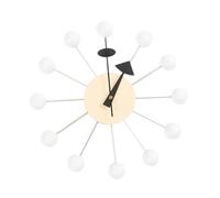 Jugutyeg Horloge Murale en Bois pour Un Design D'intérieur Moderne, Boule Blanche