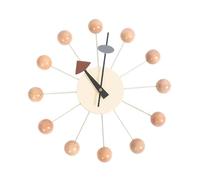 Jugutyeg Horloge Murale en Bois pour Un Design D'intérieur Moderne, Boule de Couleur Bois
