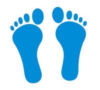 Jugutyeg Marqueurs de Sol pour La Maternelle avec Autocollants D'empreintes de Pas pour Divers, Bleu