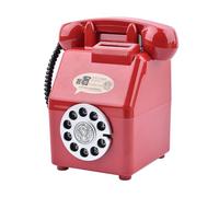 Jugutyeg Tirelire En Forme de Téléphone, Tirelire Vintage, Objet de Collection pour Pièces de Monnaie, Objet Décoratif de Dessin Animé, En Matériau Décoratif, Rouge