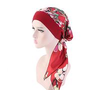 JUHONNZ Chimio Turban pour Femmes,Écharpe de Tête en Satin Casquette de Turban en Coton Couvre-tête Elastique Mousseline Bandana Casquette pour Femmes Cancer