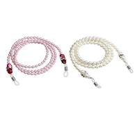 JUHONNZ Lunette Chaine Perlé,2 PCS Cordon Lunettes Porte-lunettes Lunettes de Soleil Cordon pour Femmes Filles Lecture Décoration