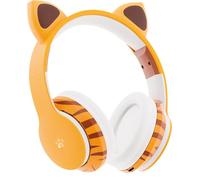 Juice Animaux Casque sans Fil Bluetooth avec Bandeau réglable, Son Clair pour iPhone 17, 16 et 15, tablettes et Ordinateurs Portables - Tigre