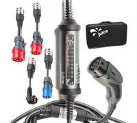 Juice Booster 2 - Wallbox Portable 22kW Triphasé, Chargeur EV sans Installation, Borne de Recharge Étanche et Résistante, Adaptateurs CEE et EU Inclus