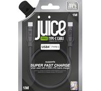 Juice Câble de charge et de synchronisation 4.0 Type C vers type C, charge et transfert de données super rapides, durable, iPhone 16, 16 Pro, 15, 15 Pro, Samsung S24, Sony, Oppo, Nokia, LG (Noir)