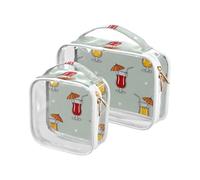 Juice Lot de 2 pare-soleil en forme de cœur gris coloré transparent de voyage approuvé par la TSA Portable Trousse de maquillage Organisateur Kit de rasage pour homme
