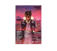 Juice Wrld Legends Never Die Peinture décorative créative imperméable sans encadrement directement collée avec des matériaux résistants à l'humidité et anti-salissure pour salon, chambre à coucher