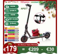 JUICEASE AP07 Scooter électrique 600W moteur puissant 36V 10.5AH 35KM longue portée avec clignotants double Absorption des chocs EScooter M365 P7 AP07