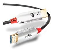 JuicEBitz® Câble HDMI fibre optique 4K [10 m],Ultra haut débit 18 Gbit/s v2.0b AOC,Prend en charge 4K @ 60 Hz, 3D/4K HDR HDCP 2.2, vidéo UHD 2160p 1080p Roku Xbox One PS5 PS4 Pro Sky Q HD Gaming PC