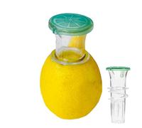 Juicer au citron - Appuyez sur les agrumes manuels avec un ensemble d'outils de cuisine compacte de couvercle | Paille de citron à main facile | Précision à domicile durable pour les boissons fraîches