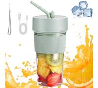 Juicer portable 350 ml USB Mini Blender-Blender tasse portable avec paille et 6 lames en acier inoxydable tasse de mélange de taille personnelle avec longe pour la cuisine de voyage gym vert