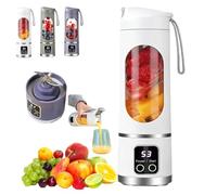 Juicer sans fil portable, Juicer électrique rechargeable, Blender portable Smoothie Maker 450ml, Petite tasse de mélange système de couvercle de boisson secoue des smoothies (blanc)