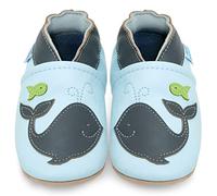 Juicy Bumbles Chausson Cuir Bébé Garcon Chaussons Cuir Souple Bébé Baleine 12-18 Mois