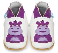 Juicy Bumbles Chausson Cuir Bébé Garcon Chaussons Cuir Souple Bébé Hippo 0-6 Mois