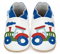 Juicy Bumbles Chausson Cuir Bébé Garcon Chaussons Cuir Souple Bébé Tracteur 6-12 Mois