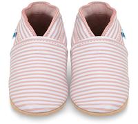 Juicy Bumbles Chaussure Bebe Fille - Chaussons Bébé Cuir Souple - Rayures Roses - 2-3 Ans
