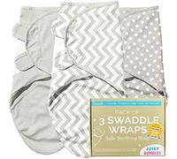 Juicy Bumbles Couverture Emmaillotage Bebe 0-6 Mois - Gigoteuse d'Emmaillotage Emmailloteuse Bébé et Nouveau Né - Lot de 3 Langes en Coton Oeko-TEX Couverture Bebe Fille Garçon