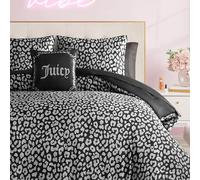 Juicy Couture Bed in a Bag Parure de lit Moderne en Satin Motif léopard Noir pour lit Simple, Collection de literie 6 pièces Douce et élégante