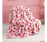 Juicy Couture Berry Happy Couverture en Peluche de 127 x 177,8 cm, Rose - Couvertures décoratives pour canapés, jetés pour chaises et Lits