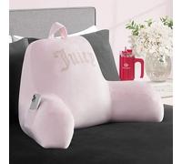 Juicy Couture Coussin de Dossier en Velours avec Logo Juicy en Strass - 76,2 x 43,2 cm - Coussin de Soutien pour lit, Jeux ou détente - Rose Clair