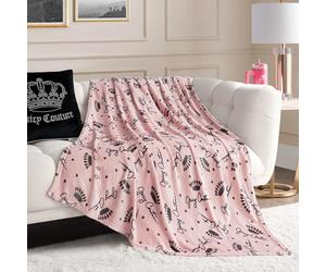 Juicy Couture - Couverture | Couronne Royal | Peluche et confortable | Couvertures décoratives pour canapés, chaises et lits | Luxueuse et douce | Décoration d'intérieur chic | Mesure 127 x 177,8 cm |