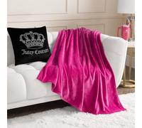 Juicy Couture Couverture en Peluche Solide 127 x 178 cm, Rose Vif, Douce, Confortable et conçue pour Un Glamour sans Effort