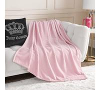 Juicy Couture Couverture en Peluche Solide de 127 x 178 cm, Guimauve Rose, Douce, Confortable et conçue pour Un Glamour sans Effort