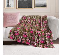 Juicy Couture Couverture en Peluche surdimensionnée 152 x 178 cm, Rose Vif Cerise Sauvage