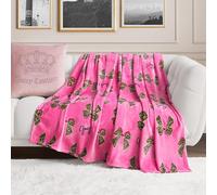 Juicy Couture Couverture surdimensionnée en Peluche 152,4 cm x 177,8 cm, nœuds léopard Rose Chaud
