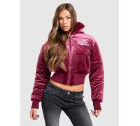 JUICY COUTURE Crown Velour Hooded Jacket - Active Maroon S