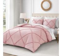 Juicy Couture Diamond Parure de lit réversible 3 pièces à Volants Lavable en Machine pour Grand lit - Rose Clair