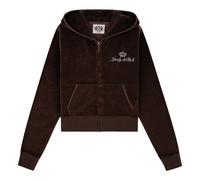 Juicy Couture - Juicy Script Velour Zip Sweat à capuche - Femme - Sweatshirts et sweats à capuche - Brun - Taille: 38 FR