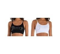 Juicy Couture Lot de 2 Bralettes Confortables sans Armature et sans Coutures, Noir/Blanc, Taille S