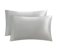 Juicy Couture Lot de 2 taies d'oreiller en Satin pour Cheveux et Peau, Taille Standard, Housses de Coussin rafraîchissantes en Satin Soyeux avec Fermeture à Rabat
