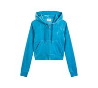 Juicy Couture Madison Hoodie Kapuzensweatjacke, Sweatjacke mit Kapuze und Reißverschluss aus Velour in Verschiedenen Farben Sweatshirt à Capuche, Turkish Tile, M Femme
