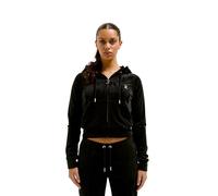 Juicy Couture Madison Hoodie Kapuzensweatjacke, Sweatjacke mit Kapuze und Reißverschluss aus Velour in Verschiedenen Farben Sweatshirt à Capuche, Noir, L Femme