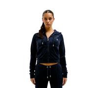 Juicy Couture Madison Sweat à Capuche pour Femme avec Capuche et Fermeture éclair en Velours, Bleu Nuit, S
