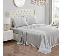 Juicy Couture Parure de lit 4 pièces en Satin, lit Double, Gris