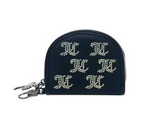 Juicy Couture Porte-cartes demi-lune pour femme avec miroir intérieur et clip, Take the Lead Réglisse, Contemporain