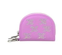 Juicy Couture Porte-cartes demi-lune pour femme avec miroir intérieur et clip, Take the Lead Tulle Violet, Contemporain