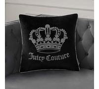 Juicy Couture Square One Piece Living Room and Bedroom Décor, Premium Throw Pillow, 20"x20", Gothic Rhinestone Black
