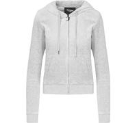 Juicy Couture - Sweat à capuche avec fermeture éclair sur toute la longueur pour femme GT2448 (M) (Argent)