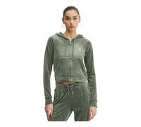 Juicy Couture - Sweat à capuche zippé en velours orné de strass - Femme - Sweatshirts et sweats à capuche - Vert - Taille: 34 FR