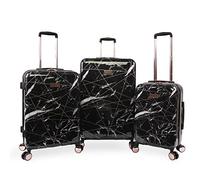 Juicy Couture Vivian Lot de 3 valises rigides à roulettes pivotantes, Toile de marbre Noir, Taille Unique, Vivian Lot de 3 valises rigides à roulettes pivotantes