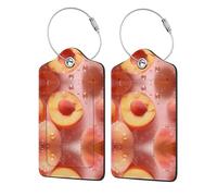 Juicy Peach Lot de 2 étiquettes en cuir PU pour sacs à main/sacs à dos/bagages