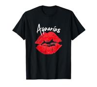 Juicy Red Lips Signe du Zodiaque Verseau T-Shirt