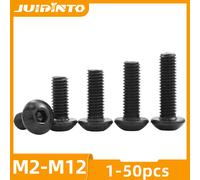 JUIDINTO 1-50pcs vis ronde Allen boulon 12.9 Grade M2 M2.5 M3 M4 M5 M6 M8 M10 vis à tête hexagonale pour vtt