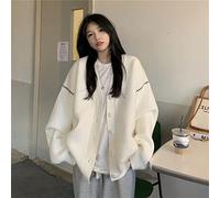 Juig Automne et Hiver Paresseux Vent Doux cireux Doux collège Style Pull Cardigan Femme étudiante Style coréen vêtements Amples Manteau extérieur
